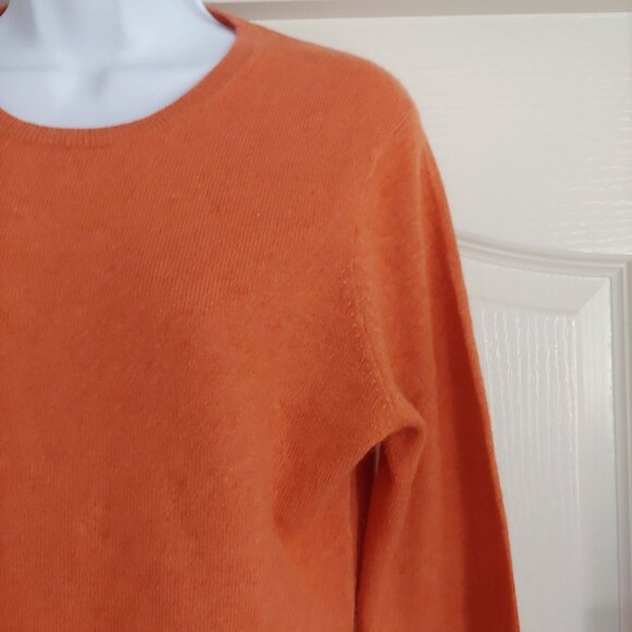 Fiona Womens Burnt Orange 2 Ply Cashmere Long Sleeve Sweater Soft L - Picture 3 of 11